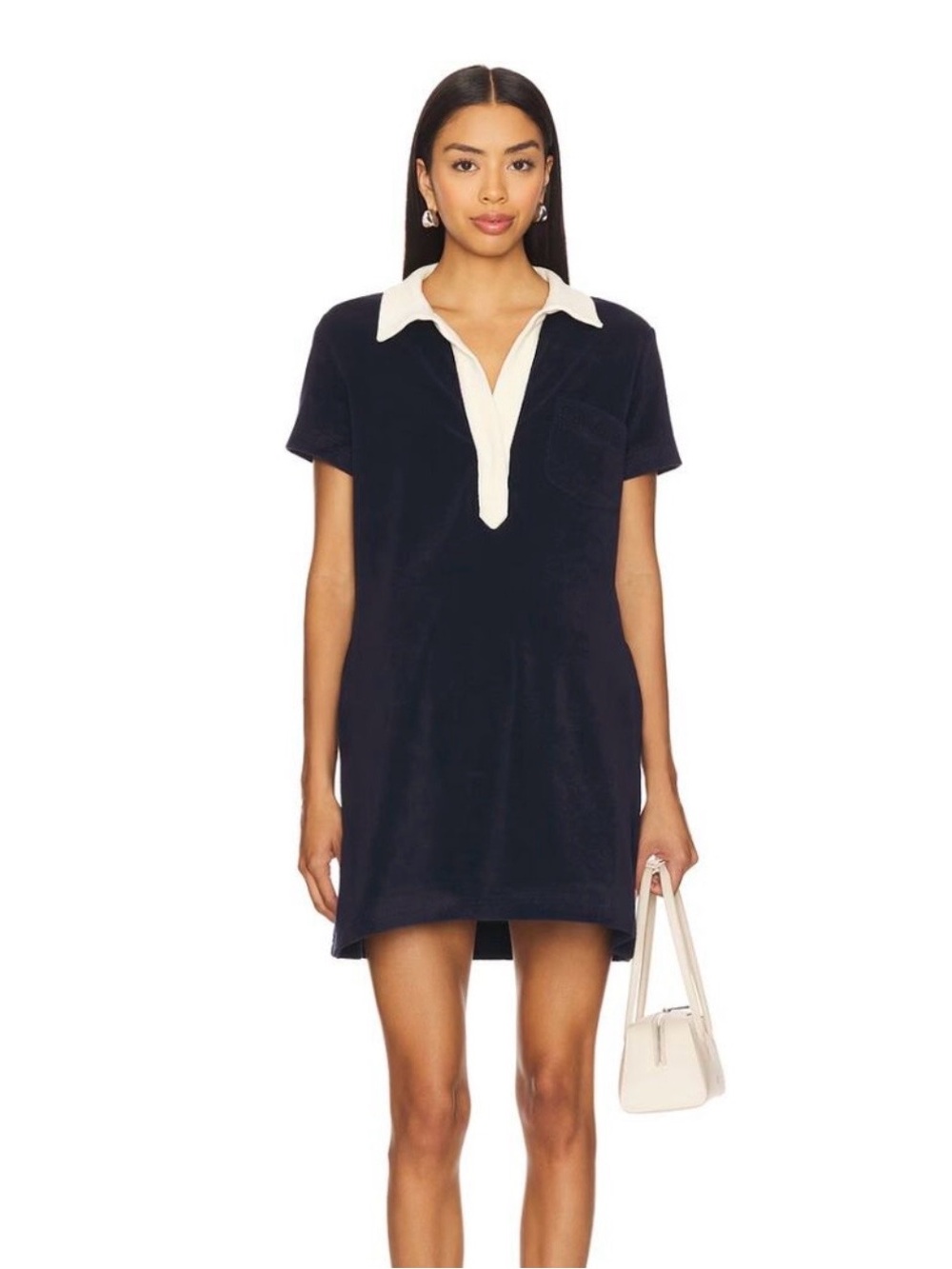 HATCH Maternity The Mitzi Terry Mini Dress in Navy Size Large - Picture 8 of 9